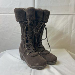 Bearpaw Suede Wedge Boots